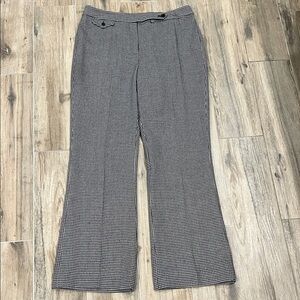Anne Klein Houndstooth Lined Wool Straight Leg Pants Size 8